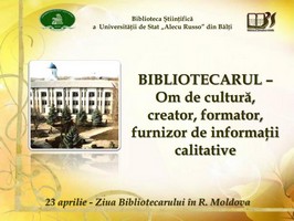 Foto expoziţie on-line: Bibliotecarul - Om de cultură, creator, formator, furnizor de informaţii calitative