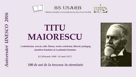 Foto expoziţie on-line: Titu Maiorescu: Academician, avocat, critic literar, eseist, estetician, filozof, pedagog, membru fondator al Academiei Române : (15 febr. 1840 - 18 iun. 1917) : 100 de ani de la trecerea în eternitate