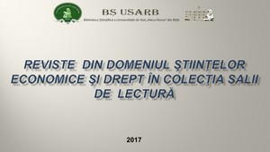 Foto expoziţie on-line: Reviste din domeniul Ştiinţelor economice şi Drept